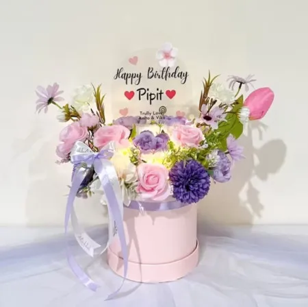 Bloom Box Akrilik Ucapan Ulang Tahun Asmat